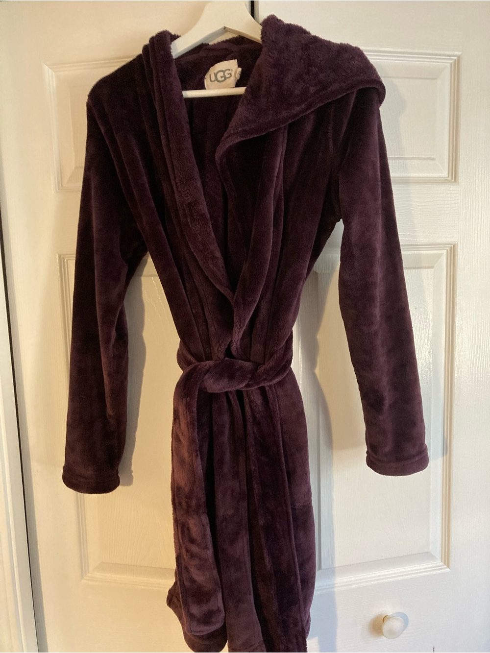 UGG Plush Hooded Robe in Deep Plum